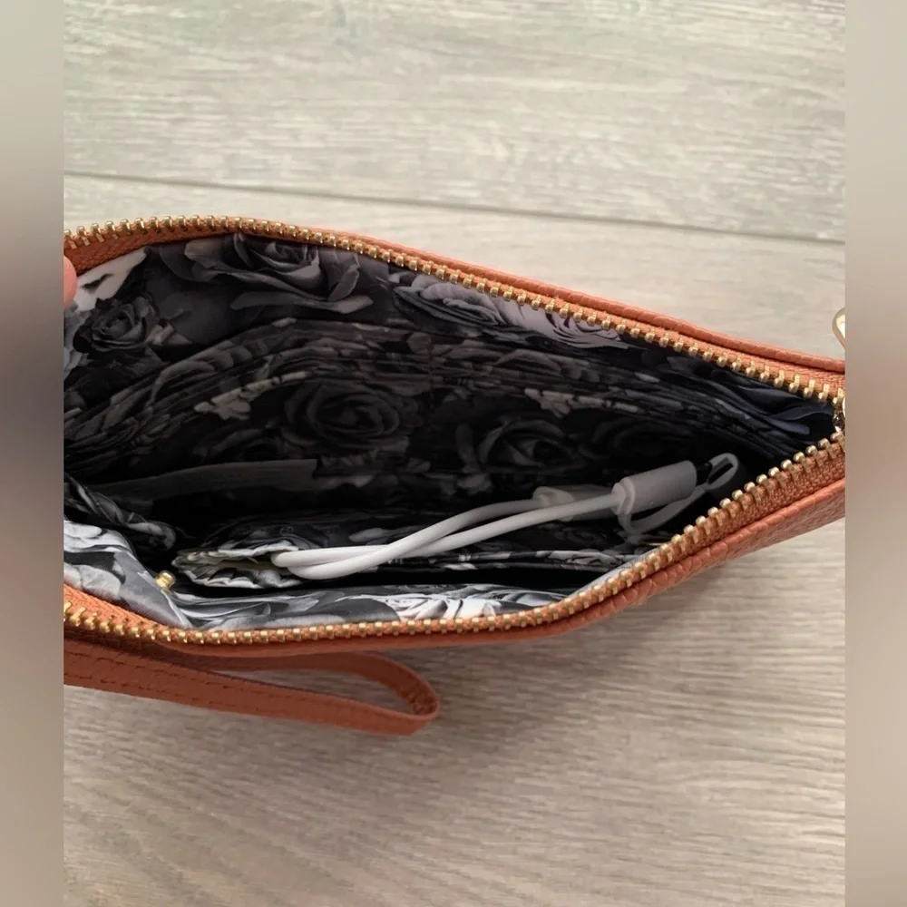 Adrienne Vittadini Studio Charging Wallet Wristlet in Peachy Pink Color